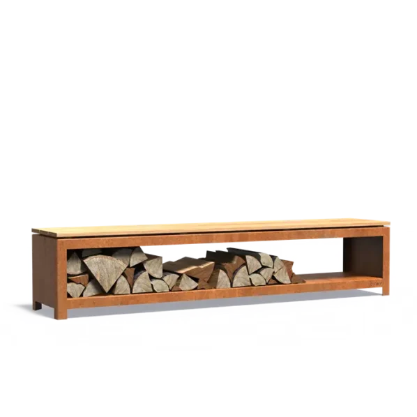 Drevník LOGG SEAT cortén