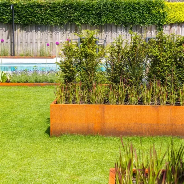 Kvetináč CARREZ tvar písmena L cortén