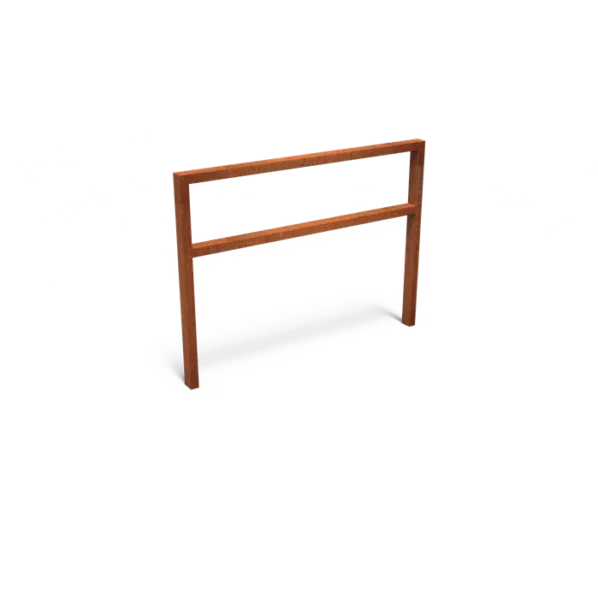 Stojan na bicykle AROS s atrapou tyče, corténová oceľ