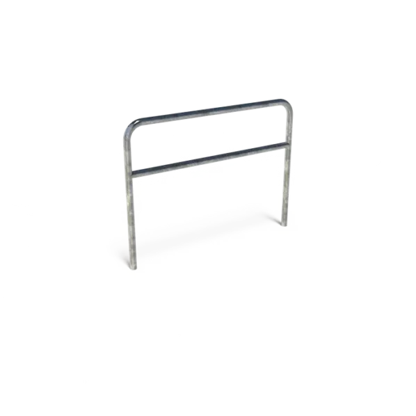 Stojan na bicykle AROS s zaobleným rohom a atrapou tyče, pozinkovaná oceľ