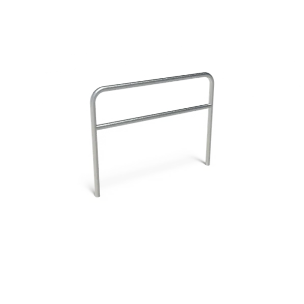 Stojan na bicykle AROS s zaobleným rohom a atrapou tyče, nerezová oceľ