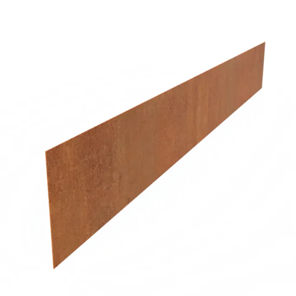 Záhradný lem z corténovej ocele, rovný horný okraj, rovný