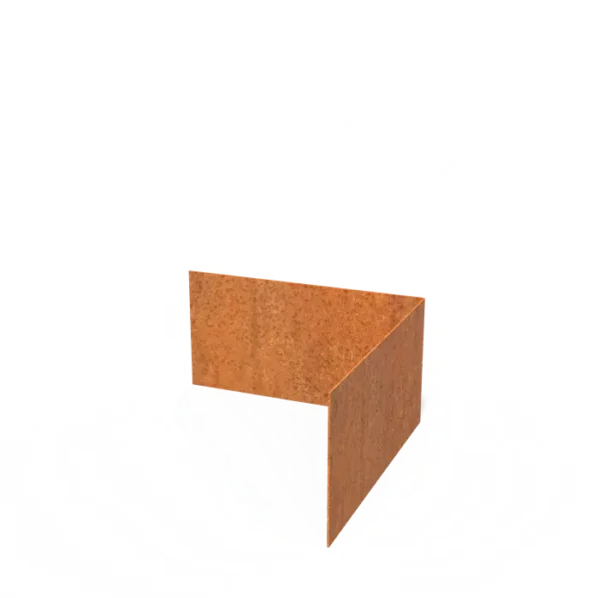 Záhradný lem z corténovej ocele, rovný horný okraj, vnútorný roh