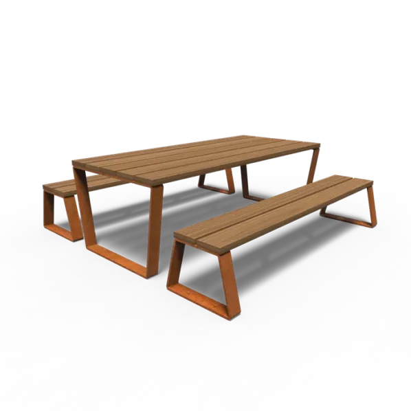 Piknikový set MIO corténová oceľ Kebony