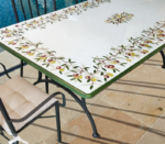 Olive, ručne maľovaný okrúhly stôl z lávového kameňa