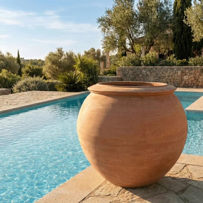 Toskánske guľovité nádoby Orci a Palla terakota