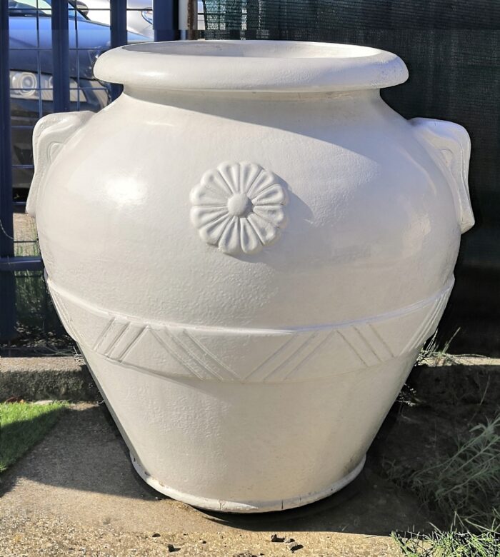 Toskánska terakotová amfora biela