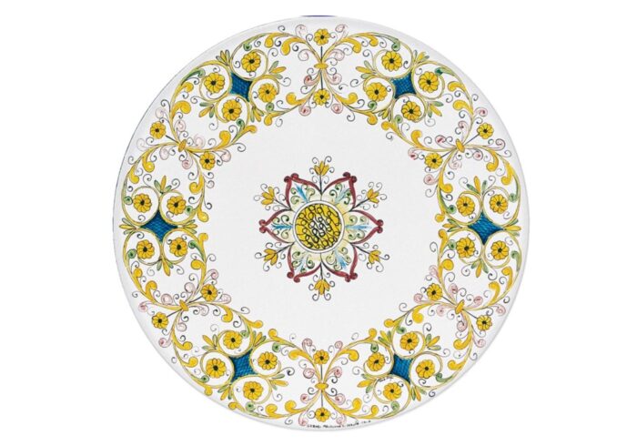 Gafa 114, ručne maľovaný okrúhly stôl z lávového kameňa