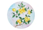 Tralcio di limoni, ručne maľovaný okrúhly stôl z lávového kameňa