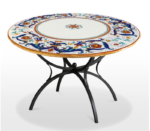 Ricco Deruta, ručne maľovaný okrúhly stôl z lávového kameňa
