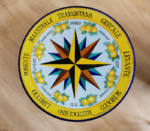 Rosa dei Venti, ručne maľovaný okrúhly stôl z lávového kameňa