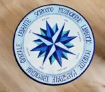 Rosa dei Venti Blu, ručne maľovaný okrúhly stôl z lávového kameňa