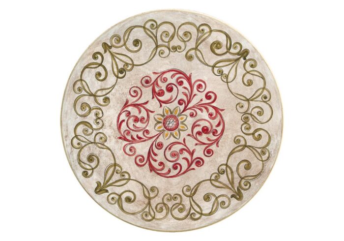 Antico 7, ručne maľovaný okrúhly stôl z lávového kameňa