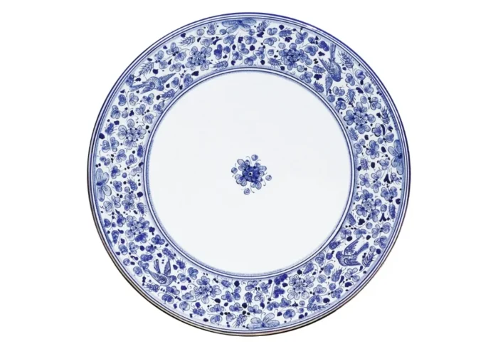 Arabesco Blu, ručne maľovaný okrúhly stôl z lávového kameňa