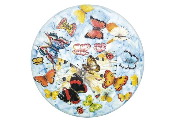 Butterfly, ručne maľovaný okrúhly stôl z lávového kameňa