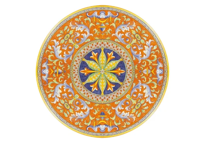 Deruta Antico, ručne maľovaný okrúhly stôl z lávového kameňa