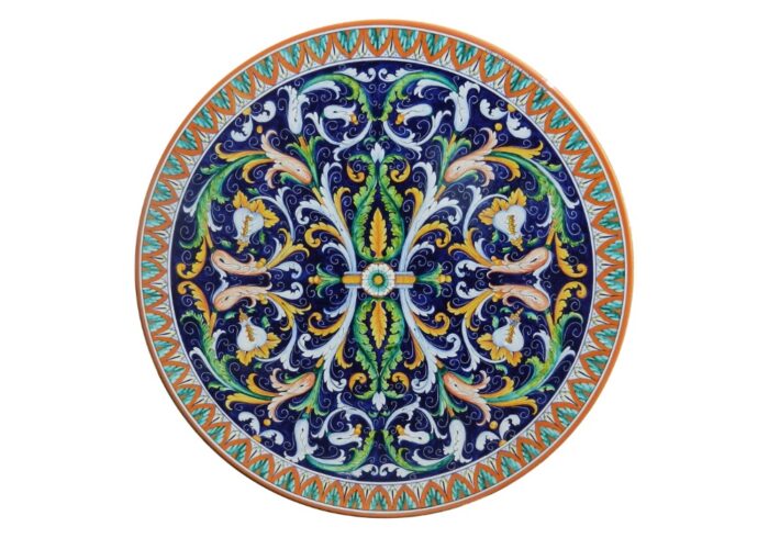 Festone, ručne maľovaný okrúhly stôl z lávového kameňa