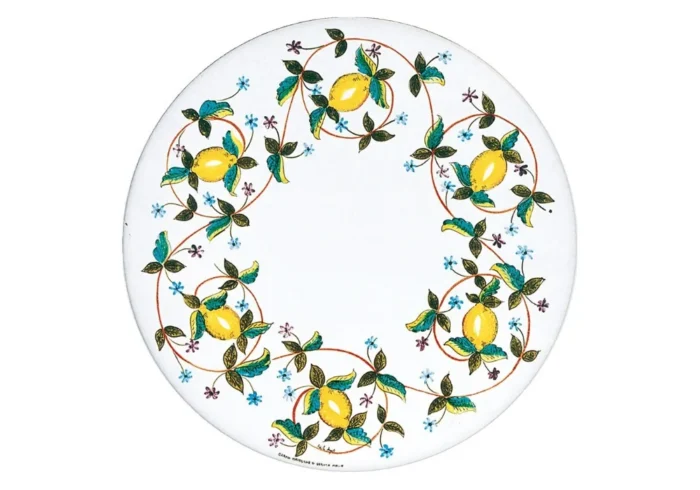 Gafa 116, ručne maľovaný okrúhly stôl z lávového kameňa