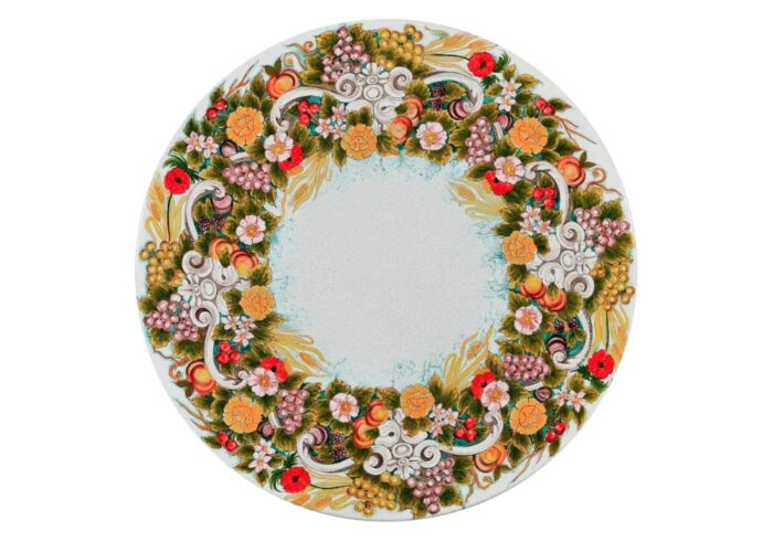 Giardino, ručne maľovaný okrúhly stôl z lávového kameňa