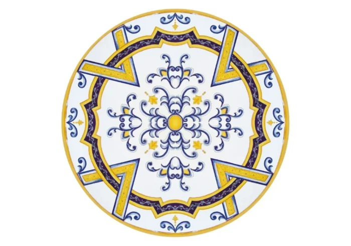 Monaco Blu, ručne maľovaný okrúhly stôl z lávového kameňa