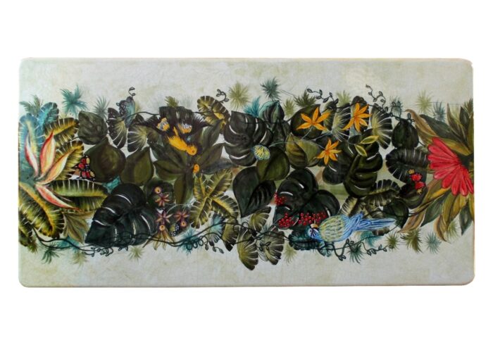 Amazzonia, ručne maľovaný okrúhly stôl z lávového kameňa