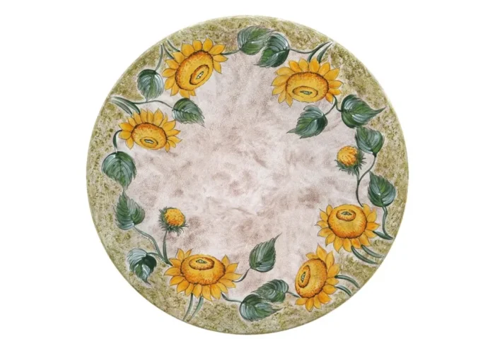 Antico 1, ručne maľovaný okrúhly stôl z lávového kameňa