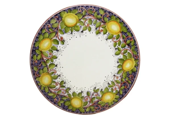 Limoni Toscani, ručne maľovaný okrúhly stôl z lávového kameňa