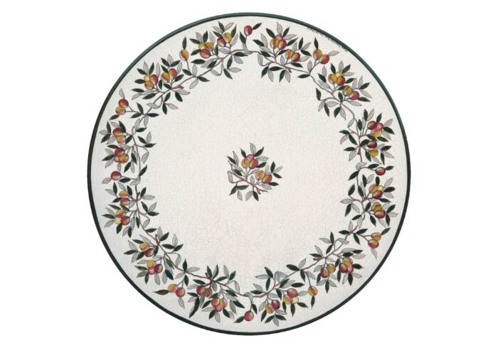 Olive, ručne maľovaný okrúhly stôl z lávového kameňa