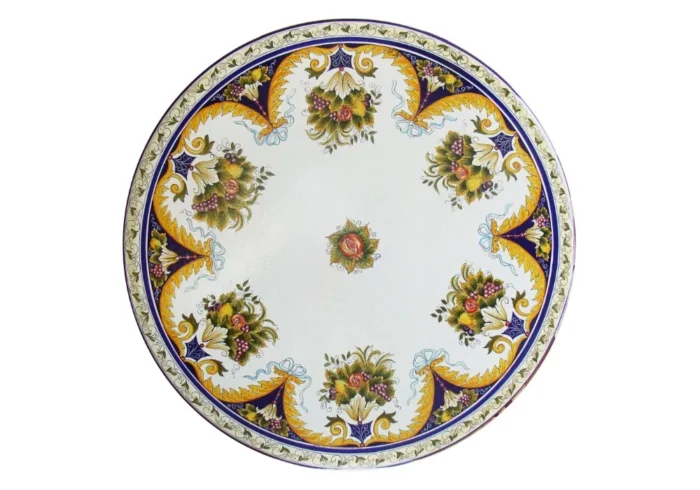 Provenzale, ručne maľovaný okrúhly stôl z lávového kameňa