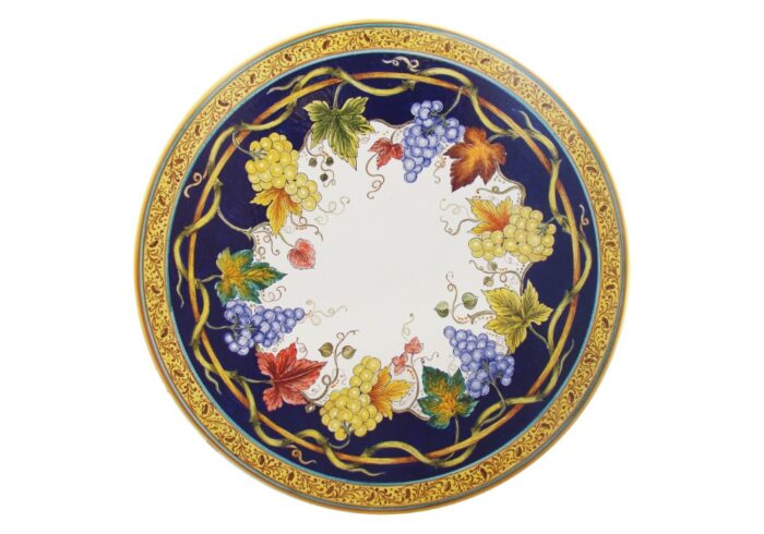 Uva Nuova, ručne maľovaný okrúhly stôl z lávového kameňa