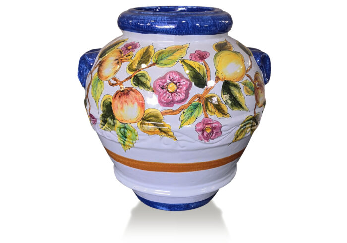 Toskánska terakotová amfora Limoni, melograni e fiori