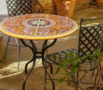 Deruta Antico, ručne maľovaný okrúhly stôl z lávového kameňa