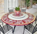 Sabrina, ručne maľovaný obĺžnikový stôl z lávového kameňa