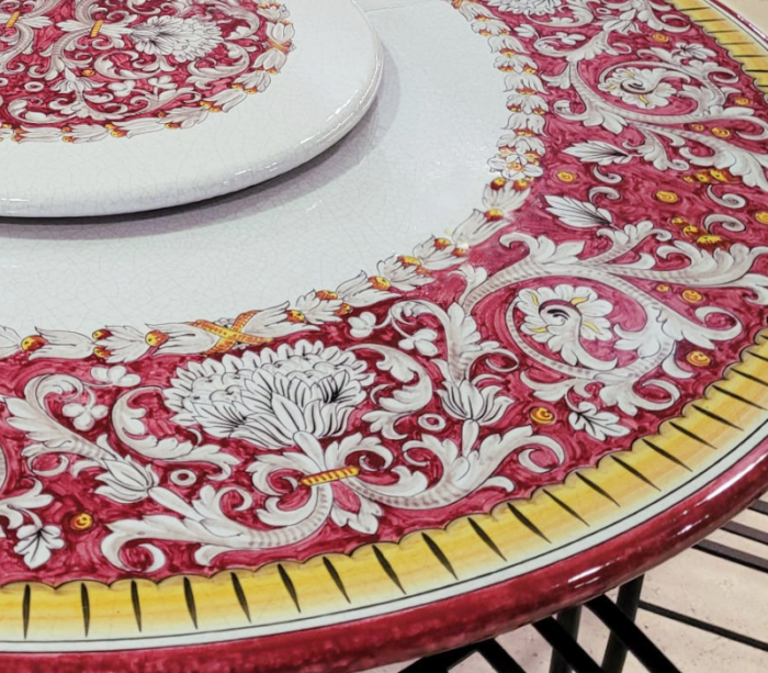 Sabrina, ručne maľovaný obĺžnikový stôl z lávového kameňa