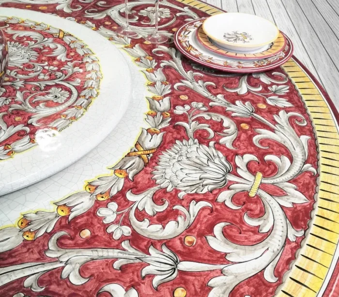 Sabrina, ručne maľovaný obĺžnikový stôl z lávového kameňa