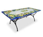 Dea, ručne maľovaný oválny stôl z lávového kameňa