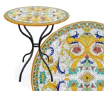 Venezia, ručne maľovaný oválny stôl z lávového kameňa