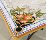 Patio, ručne maľovaný obĺžnikový stôl z lávového kameňa