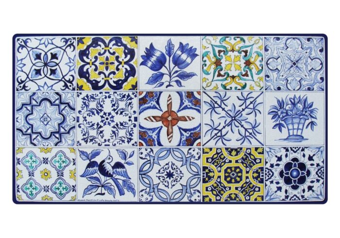 Azulejos, ručne maľovaný obĺžnikový stôl z lávového kameňa