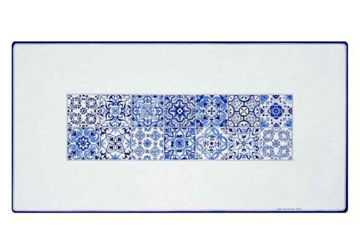 Azulejos centrale, ručne maľovaný obĺžnikový stôl z lávového kameňa