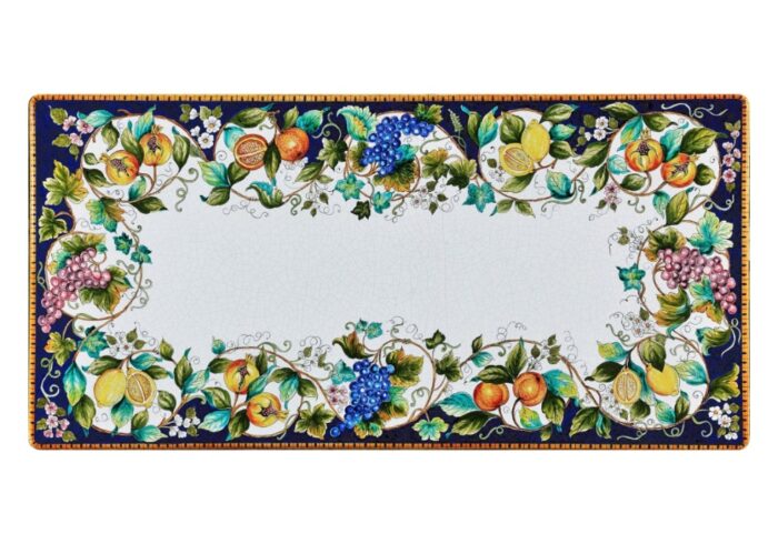 Fantasia di Frutta, ručne maľovaný obĺžnikový stôl z lávového kameňa