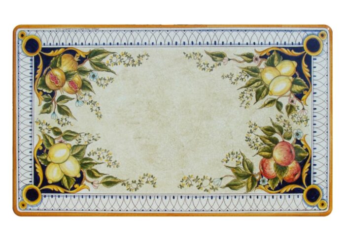 Patio, ručne maľovaný obĺžnikový stôl z lávového kameňa