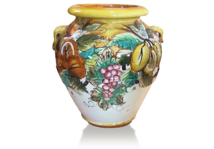 Toskánska terakotová amfora Frutta Rosy Fascia Gialla