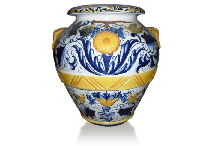 Toskánska terakotová amfora Volute Blu